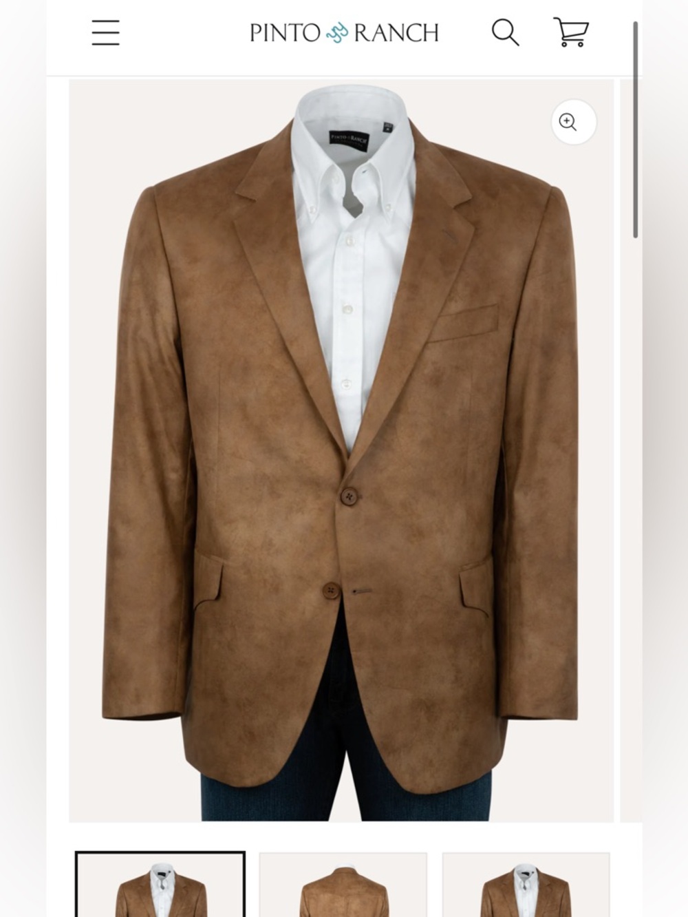 Pinto Ranch coppley Tan Leather Microfiber Sport Coat